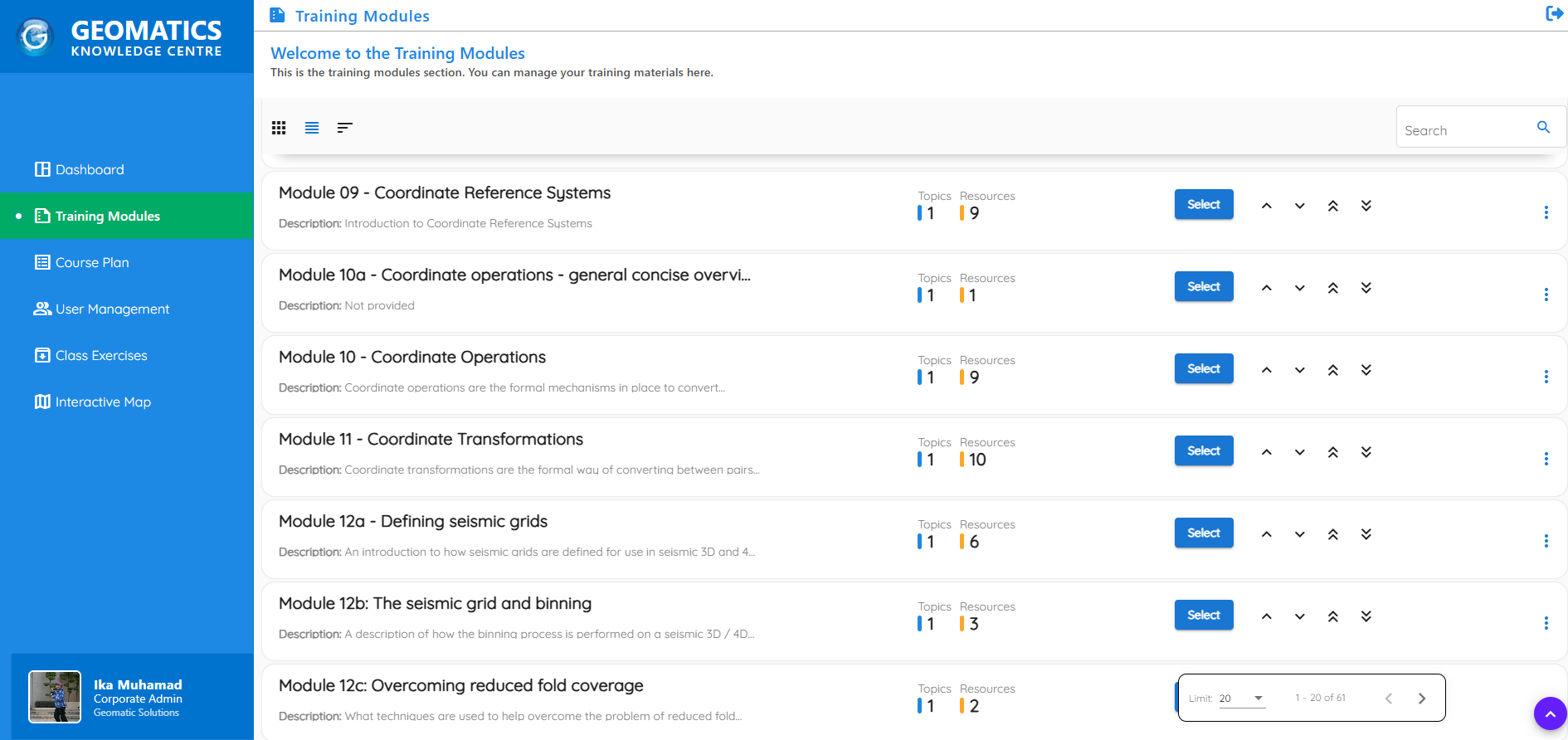 Screenshot of GeoRepository Search Database interface